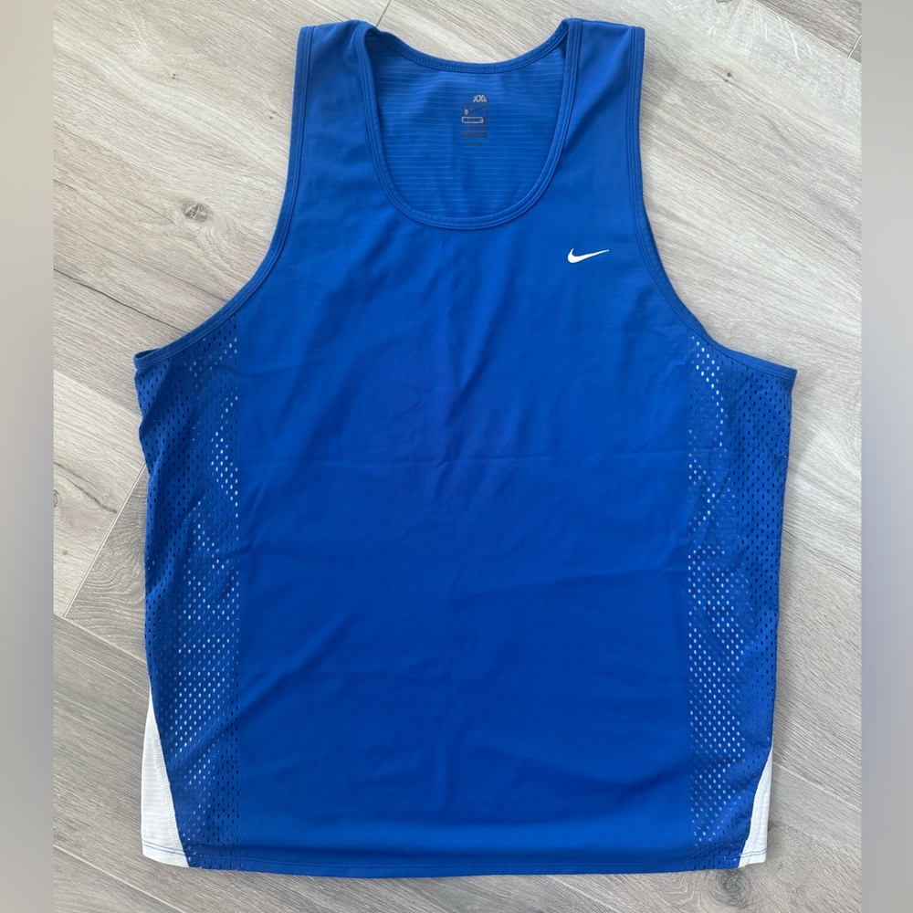 Nike Blue and White Athletic Tank Top